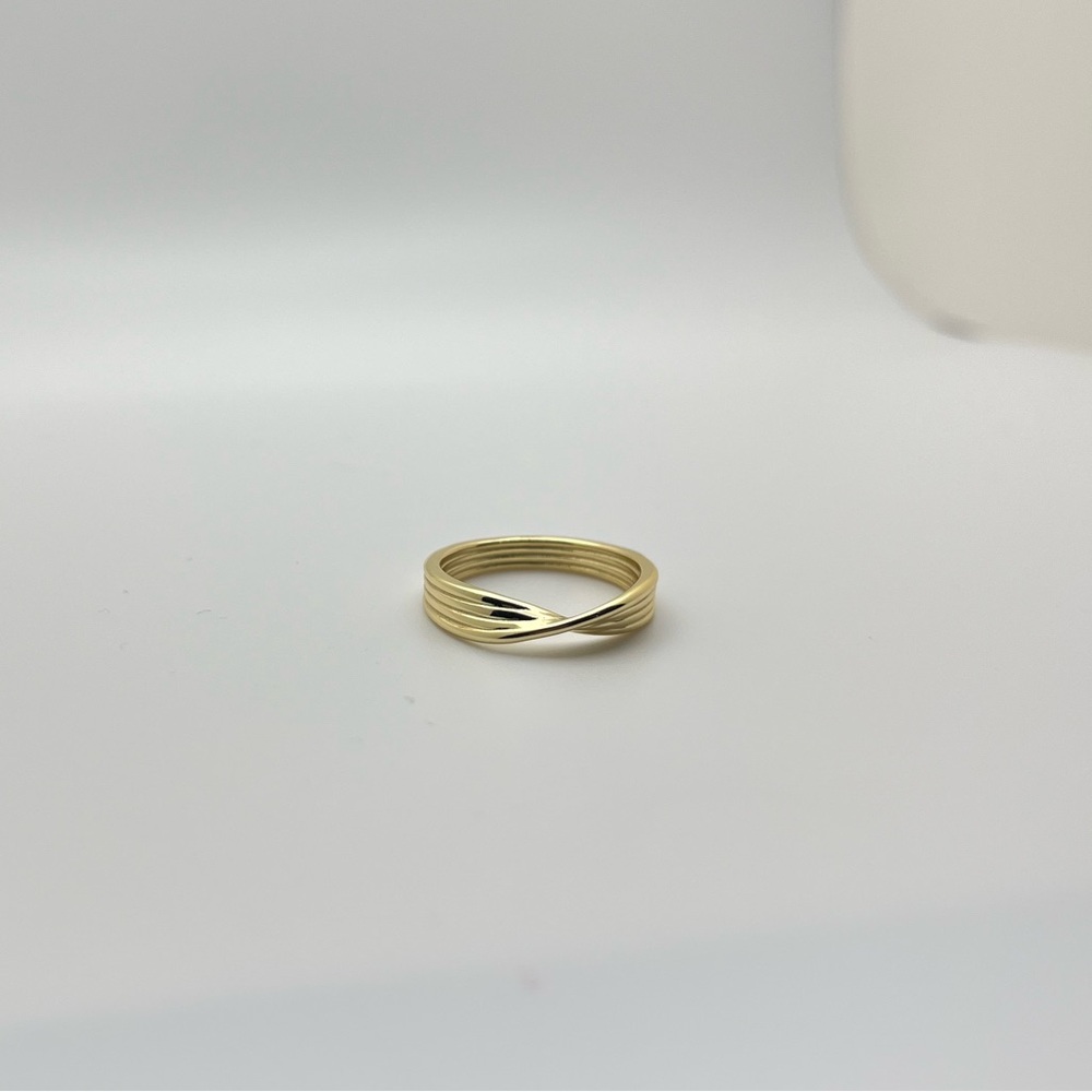 14k Gold Twisted Ring - Stackable Ring - 925 Ster… - image 3